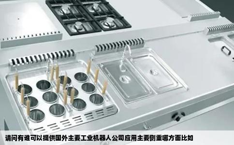 请问有谁可以提供国外主要工业机器人公司应用主要侧重哪方面比如